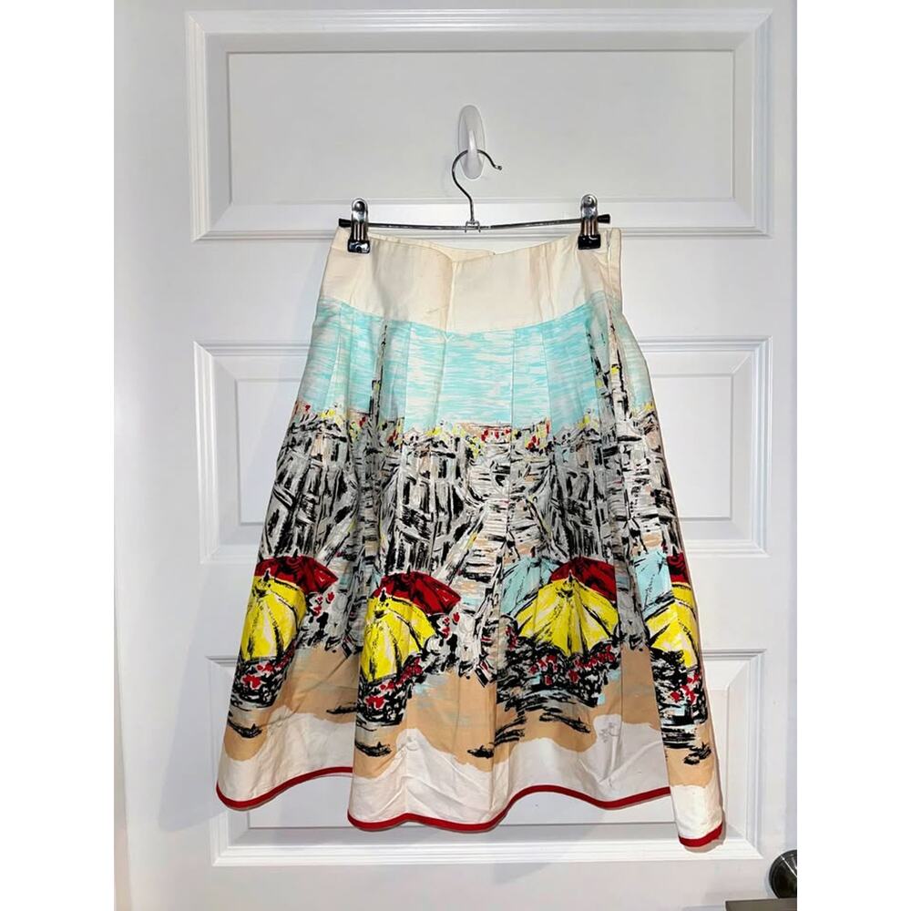 Unique Paris Pleated Beach Ashley B Bernardo Novelty Skirt